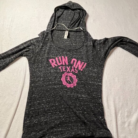 Run On Texas Women’s Hoodie Shirt – Size Medium –Polyester Blend - Good Cond - Picture 2 of 9